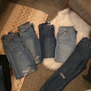 5 piece jean lot.  Rag and bone, zara, Levi’s, AYR, good American